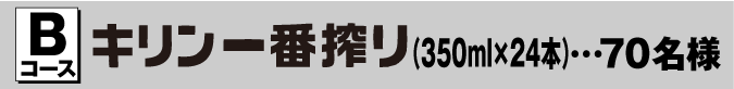 Bコース キリン一番搾り(350ml×24本) …60名様