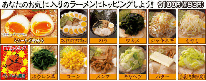 トッピングの種類