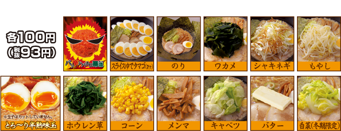 トッピングの種類