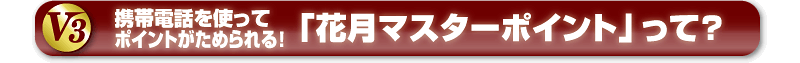 携帯電話を使ってポイントがためられる!「花月マスターポイント」って?